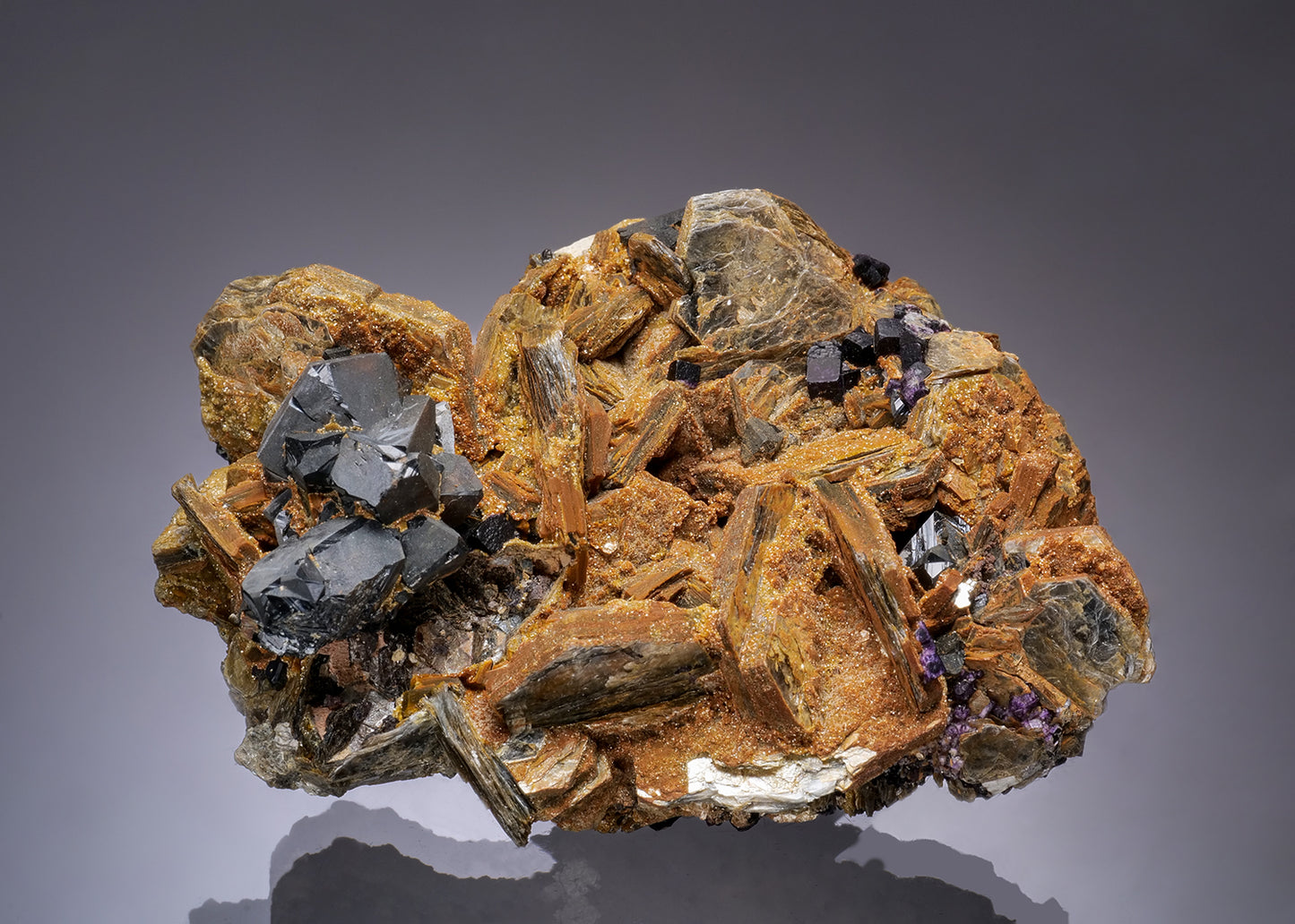 CASSITERITE and FLUORITE on ZINNWALDITE