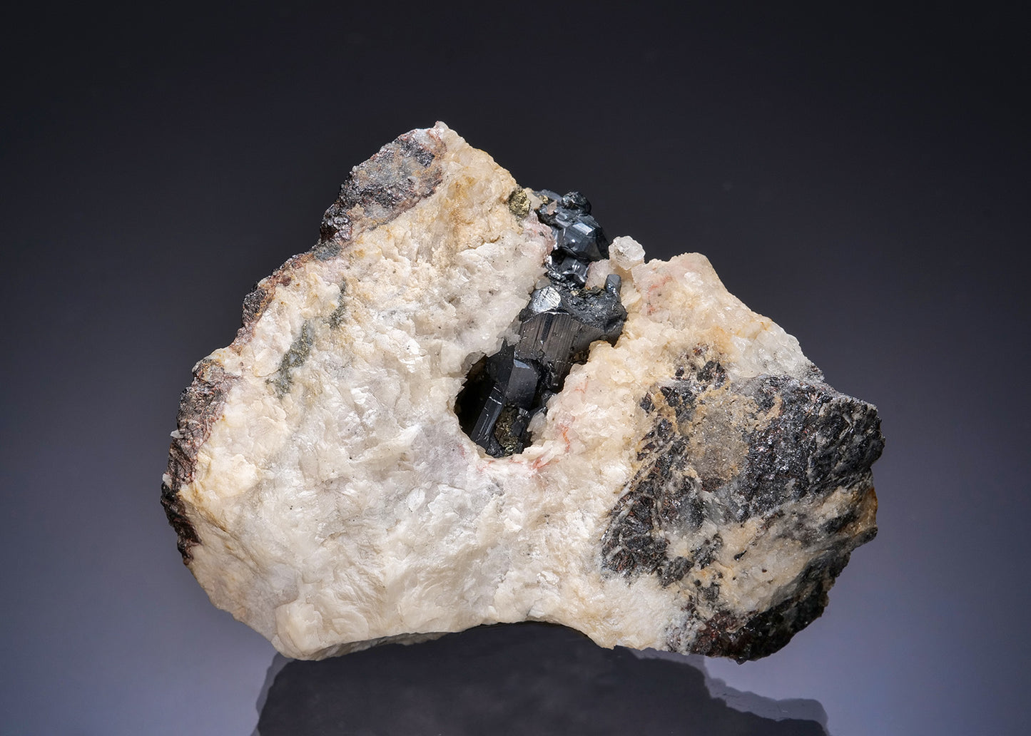STEPHANITE with PYRARGYRITE and DOLOMITE