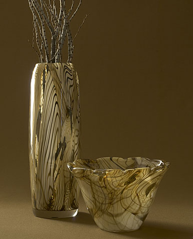 waterford evolution savannah vase swirls flowing neutral amber colors umber burnt evokes nature bowl