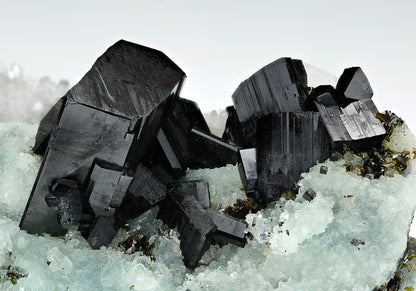 BABINGTONITE with PREHNITE and QUARTZ