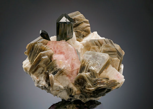 FLUORAPATITE with SCHORL MUSCOVITE and FELDSPAR