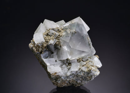 FLUORITE with CALCITE and PYRITE