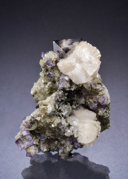 SCHEELITE on DOLOMITE with FLUORITE