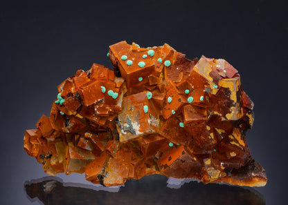 MALACHITE on FLUORITE with painting