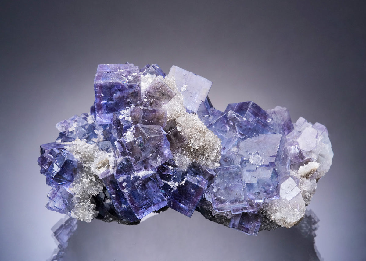 FLUORITE on QUARTZ