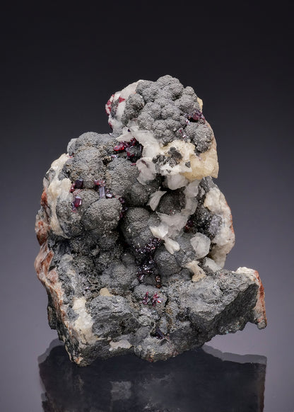 XANTHOCONITE with PROUSTITE and STEPHANITE