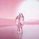 Lalique Pink Two Parakeets Sculpture