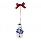 Spode 2024 Blue Italian Christmas Snowman Ornament