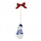 Spode 2024 Blue Italian Christmas Snowman Ornament