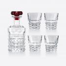 Baccarat Crystal Louxor 4 Tumblers and Decanter Bar Set, Red