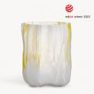 Kosta Boda Crackle Vase 11" Lemon Sorbet