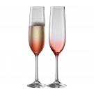 Galway Erne Blush Champagne Toasting Flutes, Pair
